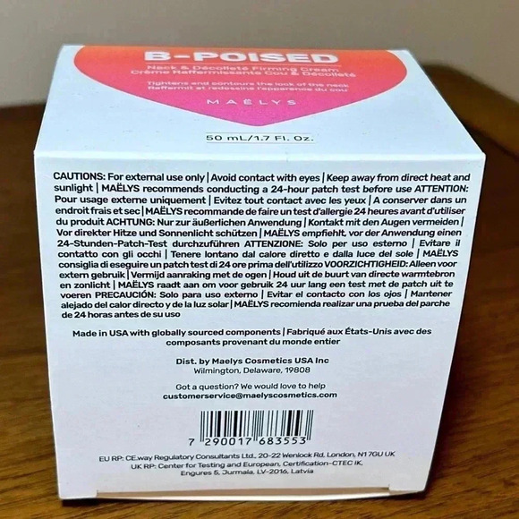 Maelys B-POISED Neck & Décolleté Firming Cream, New In Box, 1.7 oz - Picture 3 of 4